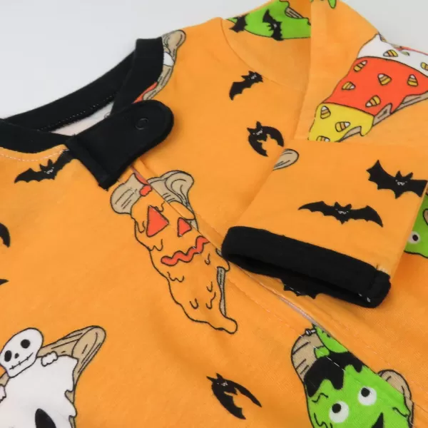imageHonestBaby Baby Holiday Sleep and Play Footed Holiday Pajamas Onepiece Sleeper Zipfront Organic Cotton PjsOoey Gooey Pizza