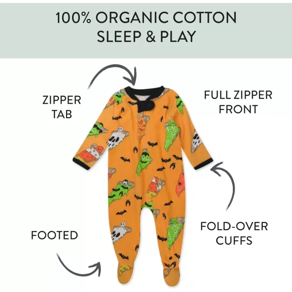 imageHonestBaby Baby Holiday Sleep and Play Footed Holiday Pajamas Onepiece Sleeper Zipfront Organic Cotton PjsOoey Gooey Pizza