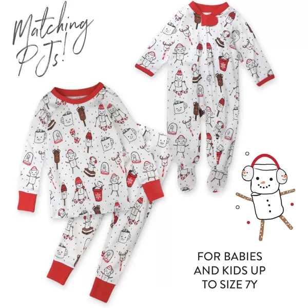 imageHonestBaby Baby Holiday Sleep and Play Footed Holiday Pajamas Onepiece Sleeper Zipfront Organic Cotton PjsOoie Gooie Holiday