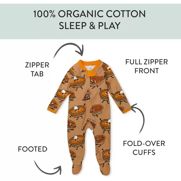 imageHonestBaby Baby Holiday Sleep and Play Footed Holiday Pajamas Onepiece Sleeper Zipfront Organic Cotton PjsPie Party
