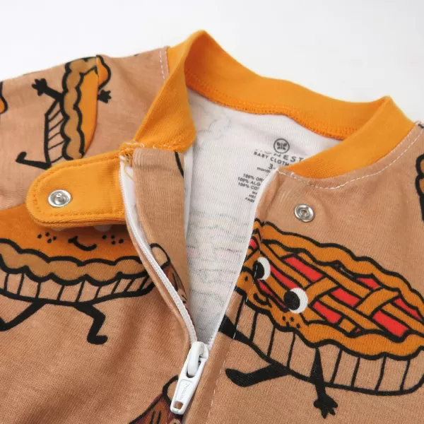 imageHonestBaby Baby Holiday Sleep and Play Footed Holiday Pajamas Onepiece Sleeper Zipfront Organic Cotton PjsPie Party