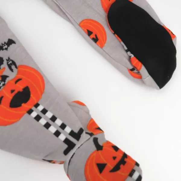 imageHonestBaby Baby Holiday Sleep and Play Footed Holiday Pajamas Onepiece Sleeper Zipfront Organic Cotton PjsPippi Long Pumpkin