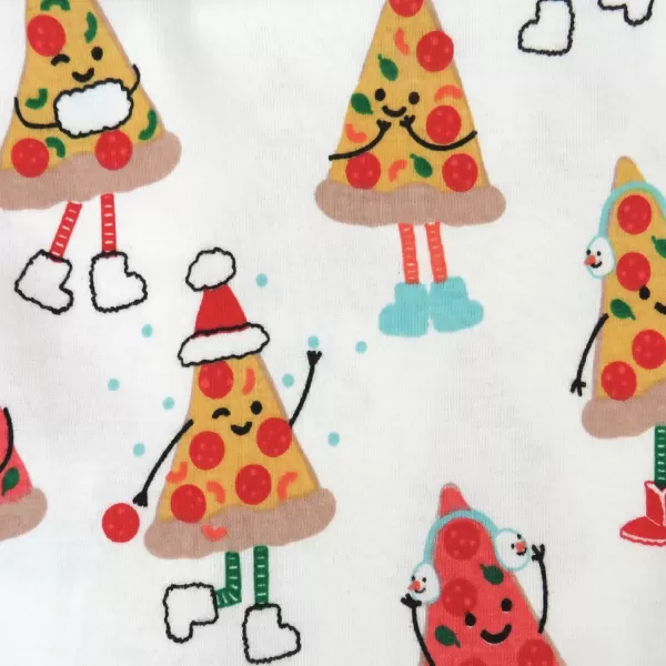 imageHonestBaby Baby Holiday Sleep and Play Footed Holiday Pajamas Onepiece Sleeper Zipfront Organic Cotton PjsPizza Joy