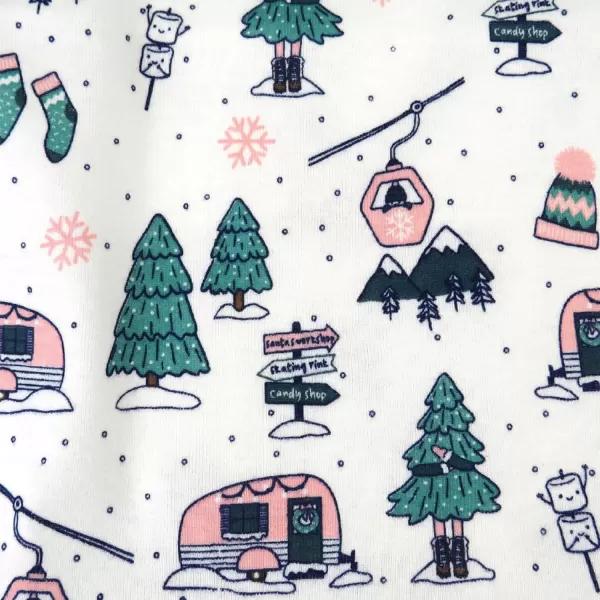 imageHonestBaby Baby Holiday Sleep and Play Footed Holiday Pajamas Onepiece Sleeper Zipfront Organic Cotton PjsSki Trip