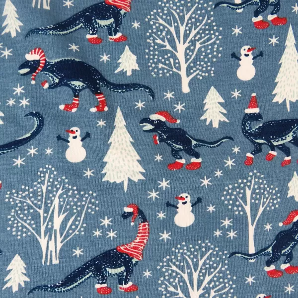 imageHonestBaby Baby Holiday Sleep and Play Footed Holiday Pajamas Onepiece Sleeper Zipfront Organic Cotton PjsWinter Dinoland