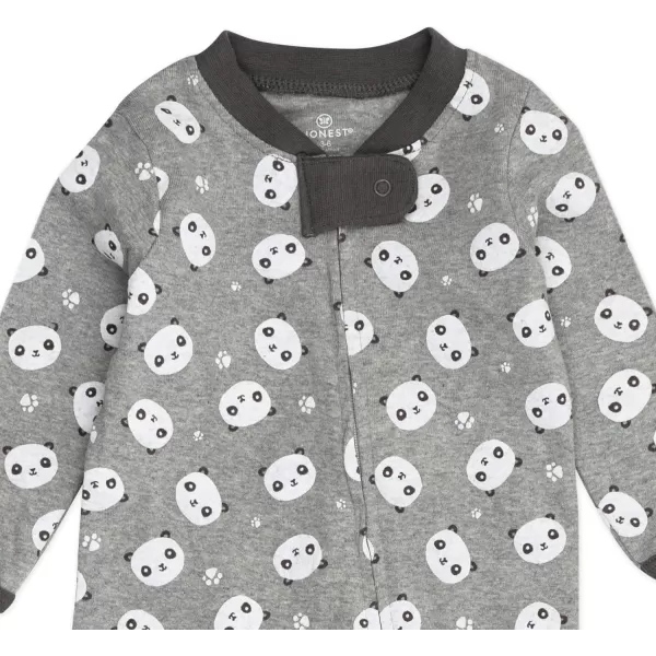 imageHonestBaby Baby Sleep and Play Footed Pajamas Onepiece Sleeper Jumpsuit Zipfront Pjs Organic CottonPanda