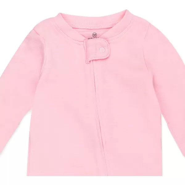 imageHonestBaby Baby Sleep and Play Footed Pajamas Onepiece Sleeper Jumpsuit Zipfront Pjs Organic CottonPink