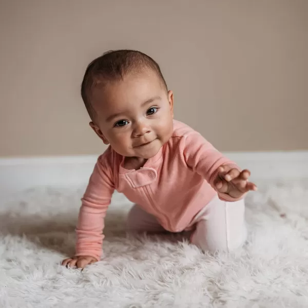 imageHonestBaby Baby Sleep and Play Footed Pajamas Onepiece Sleeper Jumpsuit Zipfront Pjs Organic CottonPink