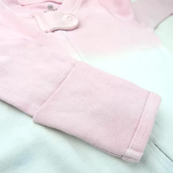 imageHonestBaby Baby Sleep and Play Footed Pajamas Onepiece Sleeper Jumpsuit Zipfront Pjs Organic CottonPink Blue Ombre