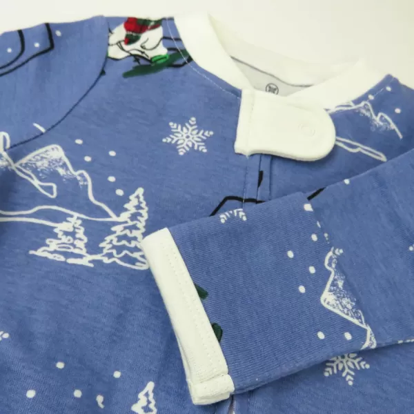 imageHonestBaby Baby Sleep and Play Footed Pajamas Onepiece Sleeper Jumpsuit Zipfront Pjs Organic CottonSki Bear