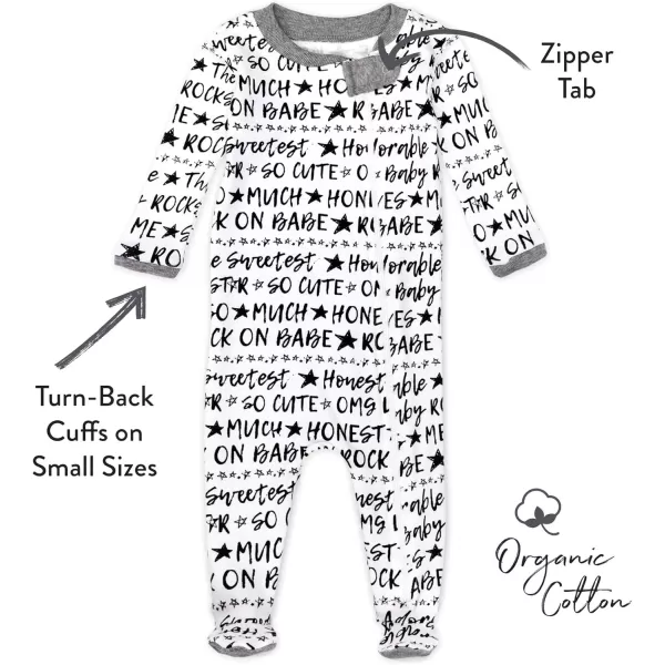 imageHonestBaby Baby Sleep and Play Footed Pajamas Onepiece Sleeper Jumpsuit Zipfront Pjs Organic CottonWords