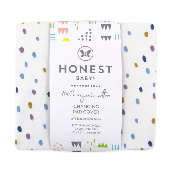 imageHonestBaby Boys Organic Cotton Changing Pad Cover Tossed Skulls One SizeMarker Dot Purple