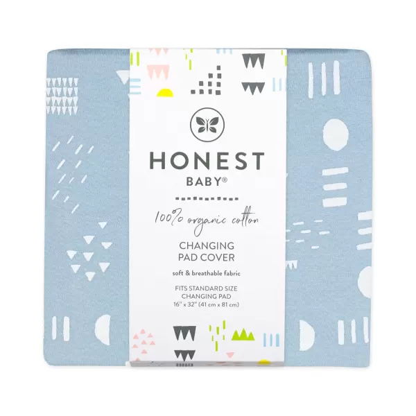 imageHonestBaby Boys Organic Cotton Changing Pad Cover Tossed Skulls One SizePattern Play Light Blue