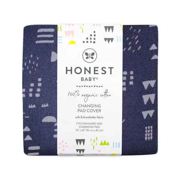 imageHonestBaby Boys Organic Cotton Changing Pad Cover Tossed Skulls One SizePattern Play Navy