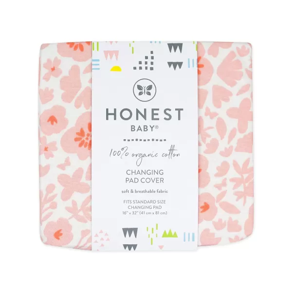 imageHonestBaby Boys Organic Cotton Changing Pad Cover Tossed Skulls One SizePeach Skin Papercut Floral