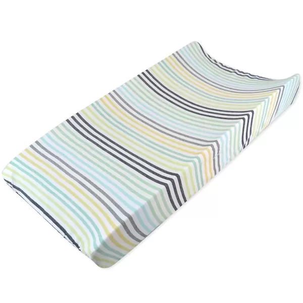 imageHonestBaby Boys Organic Cotton Changing Pad Cover Tossed Skulls One SizeRainbow Stripe Blues