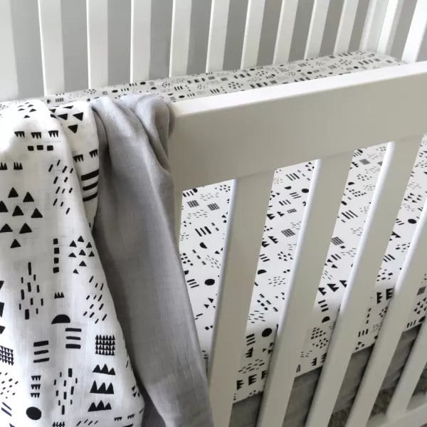 imageHonestBaby Fitted Crib Sheets Fits Standard Mattress Bassinet Mini Prints 100 Organic Cotton Baby Boys Girls Unisex Pink Salt Fitted Crib Sheet One SizePattern Play