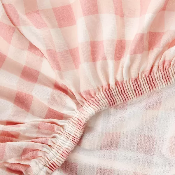 imageHonestBaby Fitted Crib Sheets Fits Standard Mattress Bassinet Mini Prints 100 Organic Cotton Baby Boys Girls Unisex Pink Salt Fitted Crib Sheet One SizePeach Skin Painted Buffalo Check