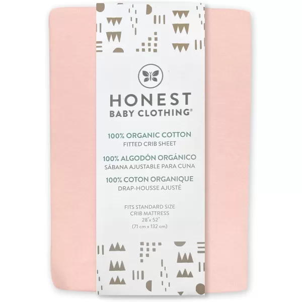 imageHonestBaby Fitted Crib Sheets Fits Standard Mattress Bassinet Mini Prints 100 Organic Cotton Baby Boys Girls Unisex Pink Salt Fitted Crib Sheet One SizePink Salt Fitted Crib Sheet