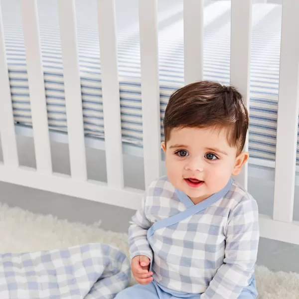 imageHonestBaby Fitted Crib Sheets Fits Standard Mattress Bassinet Mini Prints 100 Organic Cotton Baby Boys Girls Unisex Pink Salt Fitted Crib Sheet One SizeBlue Ticking Stripe