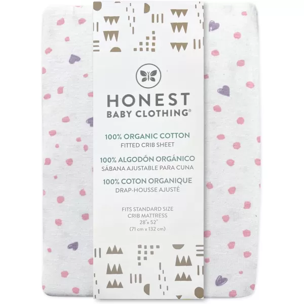 imageHonestBaby Fitted Crib Sheets Fits Standard Mattress Bassinet Mini Prints 100 Organic Cotton Baby Boys Girls Unisex Pink Salt Fitted Crib Sheet One SizeLove Dot