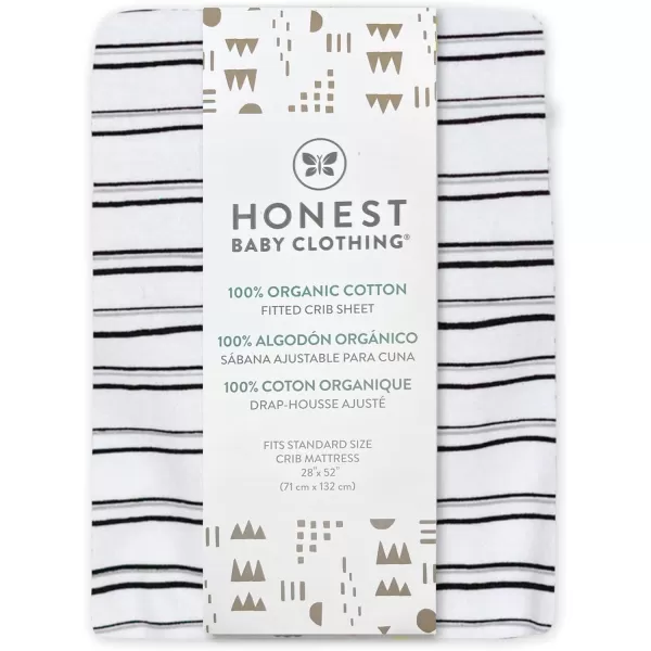 imageHonestBaby Fitted Crib Sheets Fits Standard Mattress Bassinet Mini Prints 100 Organic Cotton Baby Boys Girls Unisex Pink Salt Fitted Crib Sheet One SizeSketchy Stripe