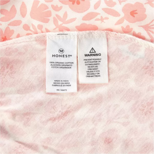 imageHonestBaby Fitted Crib Sheets Fits Standard Mattress Bassinet Mini Prints 100 Organic Cotton Baby Boys Girls Unisex Pink Salt Fitted Crib Sheet One SizePeach Skin Papercut Floral