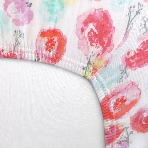 imageHonestBaby Fitted Crib Sheets Fits Standard Mattress Bassinet Mini Prints 100 Organic Cotton Baby Boys Girls Unisex Pink Salt Fitted Crib Sheet One SizeRose Blossom