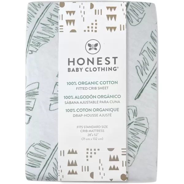 imageHonestBaby Fitted Crib Sheets Fits Standard Mattress Bassinet Mini Prints 100 Organic Cotton Baby Boys Girls Unisex Pink Salt Fitted Crib Sheet One SizeJumbo Leaf Sage