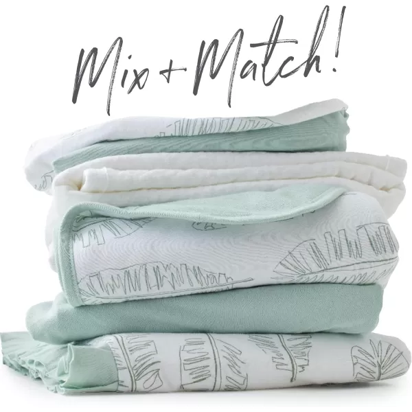 imageHonestBaby Fitted Crib Sheets Fits Standard Mattress Bassinet Mini Prints 100 Organic Cotton Baby Boys Girls Unisex Pink Salt Fitted Crib Sheet One SizeJumbo Leaf Sage
