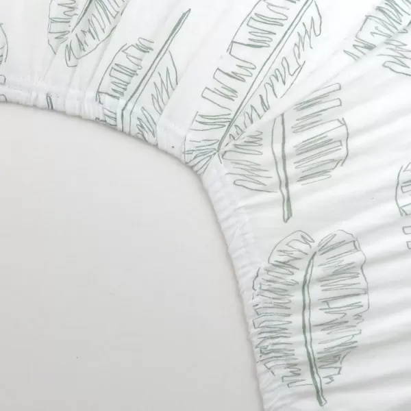 imageHonestBaby Fitted Crib Sheets Fits Standard Mattress Bassinet Mini Prints 100 Organic Cotton Baby Boys Girls Unisex Pink Salt Fitted Crib Sheet One SizeJumbo Leaf Sage