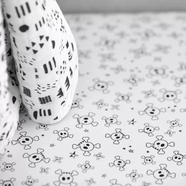 imageHonestBaby Fitted Crib Sheets Fits Standard Mattress Bassinet Mini Prints 100 Organic Cotton Baby Boys Girls Unisex Pink Salt Fitted Crib Sheet One SizeTossed Skulls