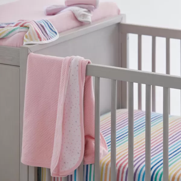 imageHonestBaby Fitted Crib Sheets Fits Standard Mattress Bassinet Mini Prints 100 Organic Cotton Baby Boys Girls Unisex Pink Salt Fitted Crib Sheet One SizeRainbow Stripe