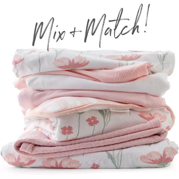 imageHonestBaby Fitted Crib Sheets Fits Standard Mattress Bassinet Mini Prints 100 Organic Cotton Baby Boys Girls Unisex Pink Salt Fitted Crib Sheet One SizeStrawberry Pink Floral