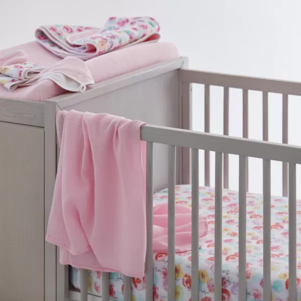 imageHonestBaby Fitted Crib Sheets Fits Standard Mattress Bassinet Mini Prints 100 Organic Cotton Baby Boys Girls Unisex Pink Salt Fitted Crib Sheet One SizeRose Blossom