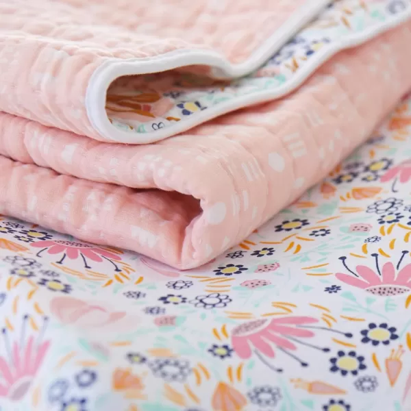 imageHonestBaby Fitted Crib Sheets Fits Standard Mattress Bassinet Mini Prints 100 Organic Cotton Baby Boys Girls Unisex Pink Salt Fitted Crib Sheet One SizeFlower Power