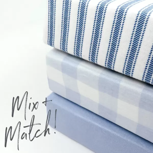 imageHonestBaby Fitted Crib Sheets Fits Standard Mattress Bassinet Mini Prints 100 Organic Cotton Baby Boys Girls Unisex Pink Salt Fitted Crib Sheet One SizeKentucky Blue Fitted Crib Sheet