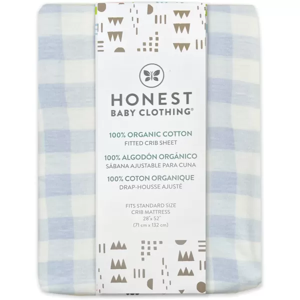 imageHonestBaby Fitted Crib Sheets Fits Standard Mattress Bassinet Mini Prints 100 Organic Cotton Baby Boys Girls Unisex Pink Salt Fitted Crib Sheet One SizeBlue Painted Buffalo Check