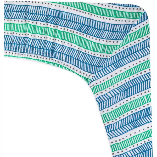imageHonestBaby Fitted Crib Sheets Fits Standard Mattress Bassinet Mini Prints 100 Organic Cotton Baby Boys Girls and Unisex LEGACY Pattern Play Light Blue One SizeDots  Dashes
