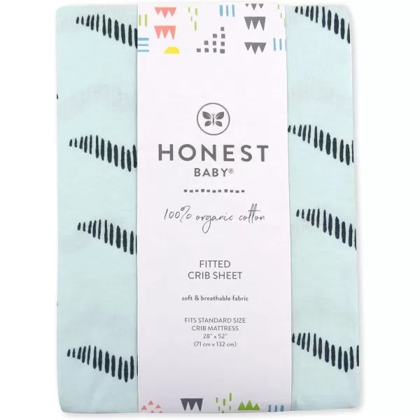 imageHonestBaby Fitted Crib Sheets Fits Standard Mattress Bassinet Mini Prints 100 Organic Cotton Baby Boys Girls and Unisex LEGACY Pattern Play Light Blue One SizePyramids Whispering Blue