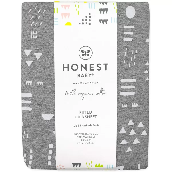 imageHonestBaby Fitted Crib Sheets Fits Standard Mattress Bassinet Mini Prints 100 Organic Cotton Baby Boys Girls and Unisex LEGACY Pattern Play Light Blue One SizePattern Play Gray Heather