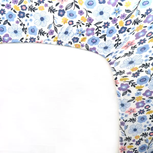 imageHonestBaby Fitted Crib Sheets Fits Standard Mattress Bassinet Mini Prints 100 Organic Cotton Baby Boys Girls and Unisex LEGACY Pattern Play Light Blue One SizeFall Floral Purple