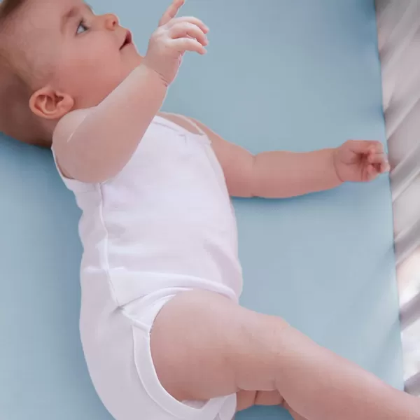 imageHonestBaby Fitted Crib Sheets Fits Standard Mattress Bassinet Mini Prints 100 Organic Cotton Baby Boys Girls and Unisex LEGACY Pattern Play Light Blue One SizeDots  Dashes