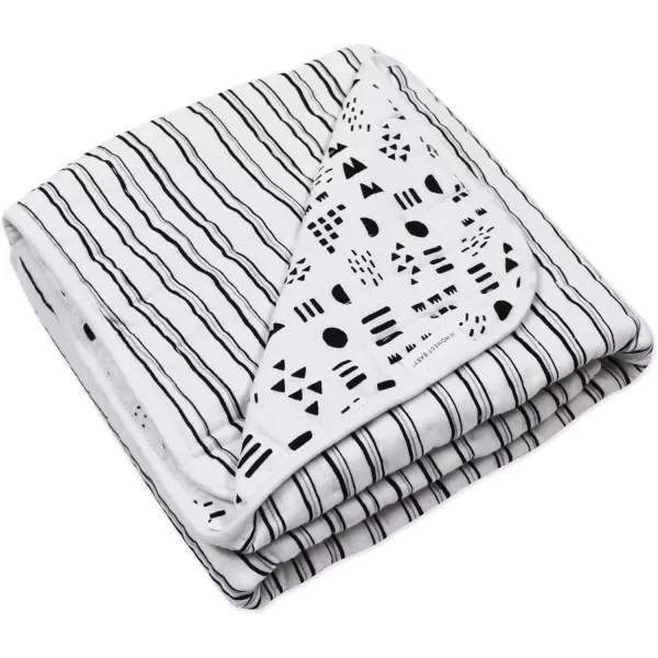 imageHonestBaby Quilted Baby Blankets Reversible Organic Cotton for Infant Boys Girls Unisex Pattern PlayGray One Size1Pack Pattern PlaySketchy StripeHand Quilted Blanket