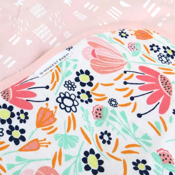 imageHonestBaby Quilted Baby Blankets Reversible Organic Cotton for Infant Boys Girls Unisex Pattern PlayGray One Size1pack Flower Power Reversible Blanket