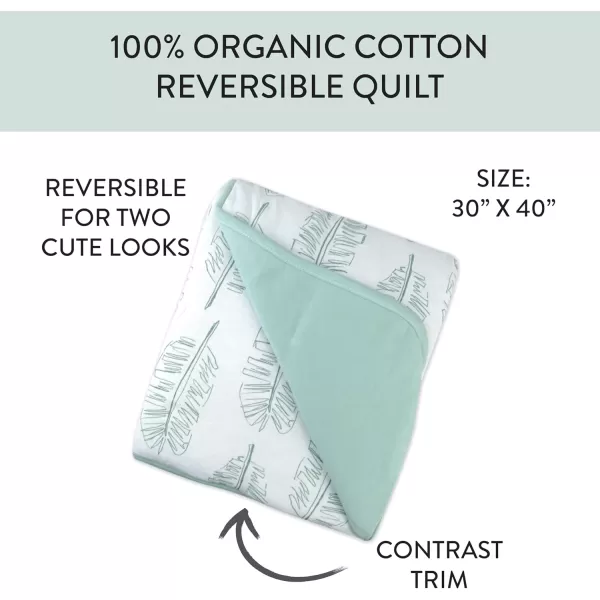 imageHonestBaby Quilted Baby Blankets Reversible Organic Cotton for Infant Boys Girls Unisex Pattern PlayGray One Size1pack Jumbo Leaf Sage Reversible Quilted Blanket