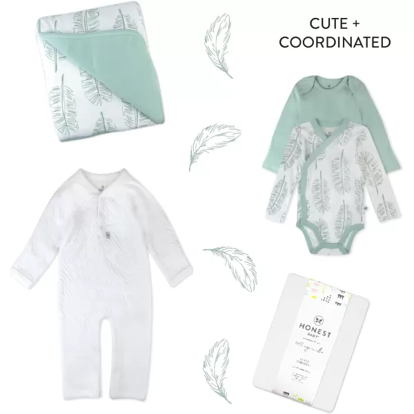 imageHonestBaby Quilted Baby Blankets Reversible Organic Cotton for Infant Boys Girls Unisex Pattern PlayGray One Size1pack Jumbo Leaf Sage Reversible Quilted Blanket