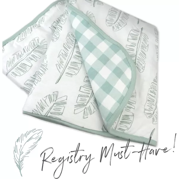 imageHonestBaby Quilted Baby Blankets Reversible Organic Cotton for Infant Boys Girls Unisex Pattern PlayGray One Size1pack Jumbo Leag Sage Reversible Blanket