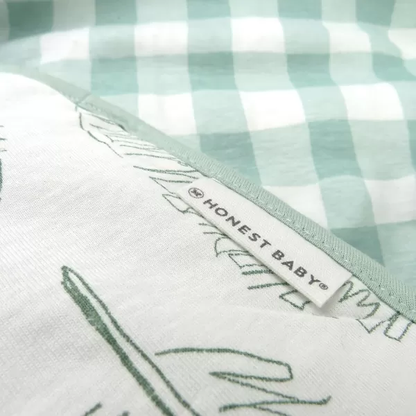 imageHonestBaby Quilted Baby Blankets Reversible Organic Cotton for Infant Boys Girls Unisex Pattern PlayGray One Size1pack Jumbo Leag Sage Reversible Blanket