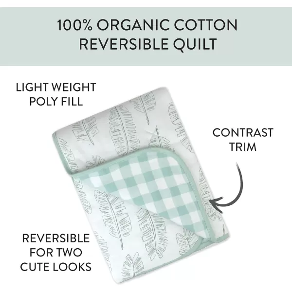 imageHonestBaby Quilted Baby Blankets Reversible Organic Cotton for Infant Boys Girls Unisex Pattern PlayGray One Size1pack Jumbo Leag Sage Reversible Blanket